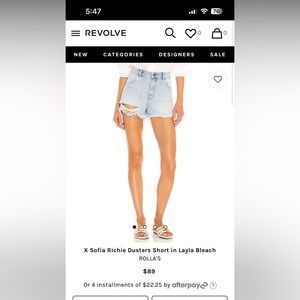 Rollas Dusters Denim Short in Layla Bleach